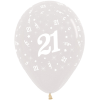 21st Birthday Party Supplies Clear/25 Balloons Latex 28CM