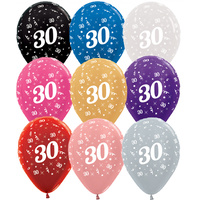 30th Birthday Party Supplies Metallic Latex Balloons