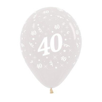 40th Birthday Party Supplies Clear/6 Pack Latex Balloons