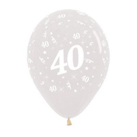 40th Birthday Party Supplies Clear/25 Pack Latex Balloons