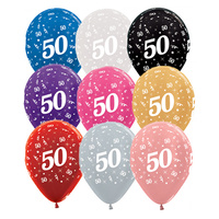 50th Birthday Party Supplies Metallic Latex Balloons