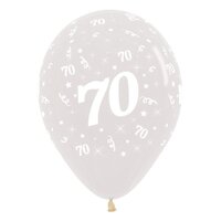70th Birthday Party Supplies Clear/6 Pack Latex Balloons
