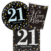21st Birthday Sparkling Celebration 8 Guest Tableware Pack