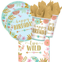 Boho 2nd Birthday Two Wild 16 Guest Tableware Pack