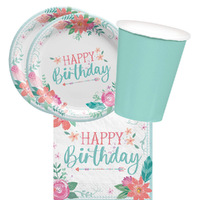 Free Spirit Happy Birthday 16 Guest Tableware Party Pack