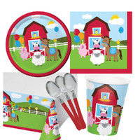 Farmhouse Barnyard 8 Guest Deluxe Tableware Pack