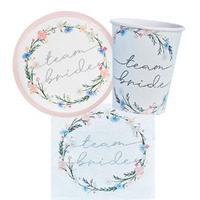 Wedding Bridal Shower Team Bride 8 Guest Tableware Party Pack