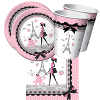 Party in Paris 16 Guest Tableware Pack