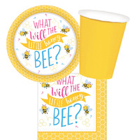 Baby Shower What Will The Little Honey Bee 8 Guest Tableware Pack