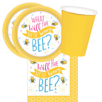 Baby Shower What Will The Little Honey Bee 16 Guest Tableware Pack