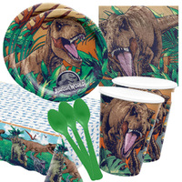 Dinosaur Jurassic World 16 Guest Large Deluxe Tableware Party Pack