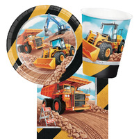Construction 8 Guest Large Tableware Party Pack