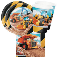 Construction 16 Guest Large Tableware Party Pack
