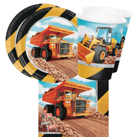 Construction 16 Guest Small Tableware Party Pack