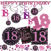 18th Birthday Pink Sparkling Celebration 8 Guest Party Pack