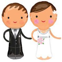 Wedding Bride & Groom SuperShape Balloon Party Pack