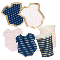 Gender Reveal Gold Foiled Pink And Navy 8 Guest Tableware Party Pack