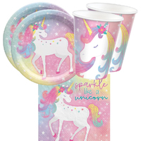 Enchanted Unicorn 16 Guest Large Tableware Birthday Party Pack
