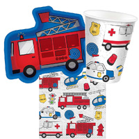 First Responders Fire Engine 8 Guest Tableware Party Pack