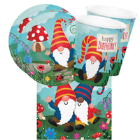 Gnomes 16 Guest Small Tableware Party Pack