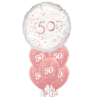 50th Birthday Rose Gold Balloon Party Pack