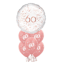60th Birthday Rose Gold Balloon Party Pack