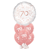 70th Birthday Rose Gold Balloon Party Pack