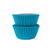 Mini Caribbean Blue Cupcake Cases Baking Cups 100 Pack