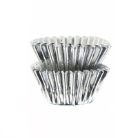 Mini Silver Foil Cupcake Cases Baking Cups 75 Pack
