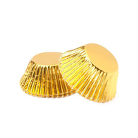 Mini Gold Foil Cupcake Cases Baking Cups 75 Pack