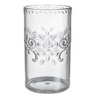 Boho Vibes Clear Floral Highball Tumbler Debossed Finish x1