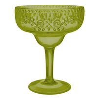 Fiesta Margarita Glass Olive Green Floral Debossed Finish x1