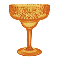 Fiesta Margarita Glass Burnt Orange Floral Debossed Finish