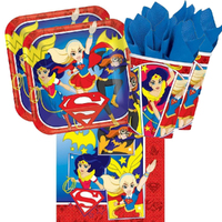 Super Hero Girls 16 Guest Large Birthday Tableware Party Pack