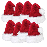 Christmas Adult Santa Hat 8 Guest Deluxe Party Pack