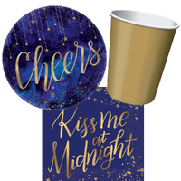 New Years Eve Kiss Me At Midnight 8 Guest Tableware Party Pack
