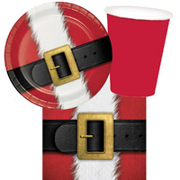 Christmas Santa's Suit 8 Guest Tableware Party Pack