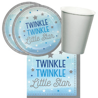 Twinkle Twinkle Little Star Boy Birthday- Baby Shower 16 Guest Tableware Party Pack