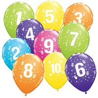Age Birthday Tropical & Jewel Colour Star Latex Balloons (1st-10th Birthday)