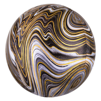 Black Marbled Orbz Foil Balloon