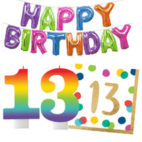 13th Birthday Rainbow Party Pack