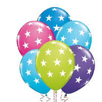 Star Latex Balloons 6 Pack (5 Colours)