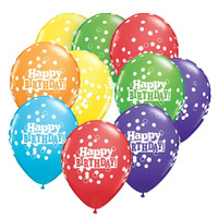 Happy Birthday Confetti Dots Latex Balloons