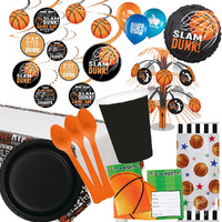 Basketball 8 Guest Deluxe Tableware And Decorating Party Pack