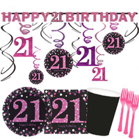 21st Birthday Pink Celebration 8 Guest Party Pack