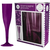 Purple Plastic Champagne Wine Glasses