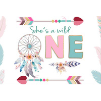 Boho She's a Wild One Backdrop