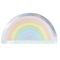 Pastel Rainbow Party Shaped Plates 8 Pack
