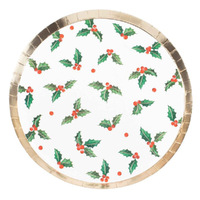Merry Christmas Traditional Paper Dinner Plates 8 Pack