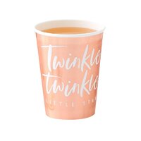 Twinkle Twinkle Rose Gold Foiled Paper Cups 8 Pack